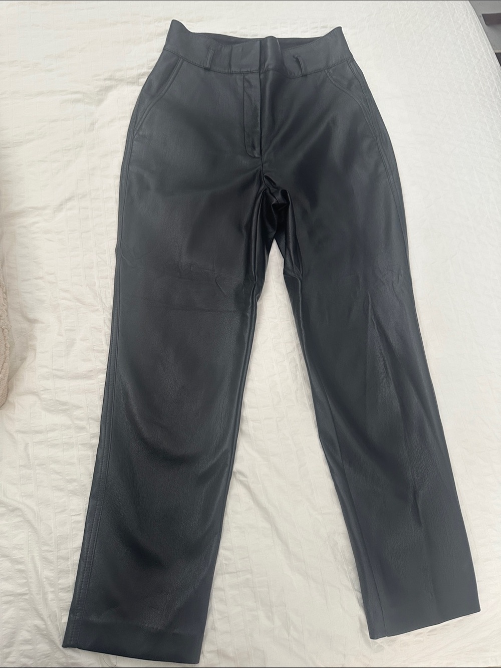 Like New Babaton Black Faux Leather Trousers